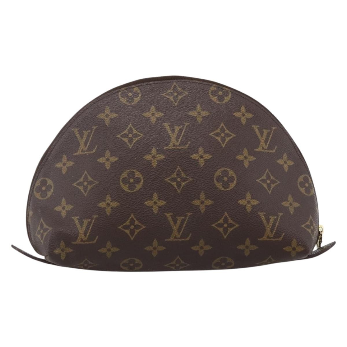 LOUIS VUITTON Monogram Trousse Demi Ronde Cosmetic Pouch M47520 LV Auth ka2800