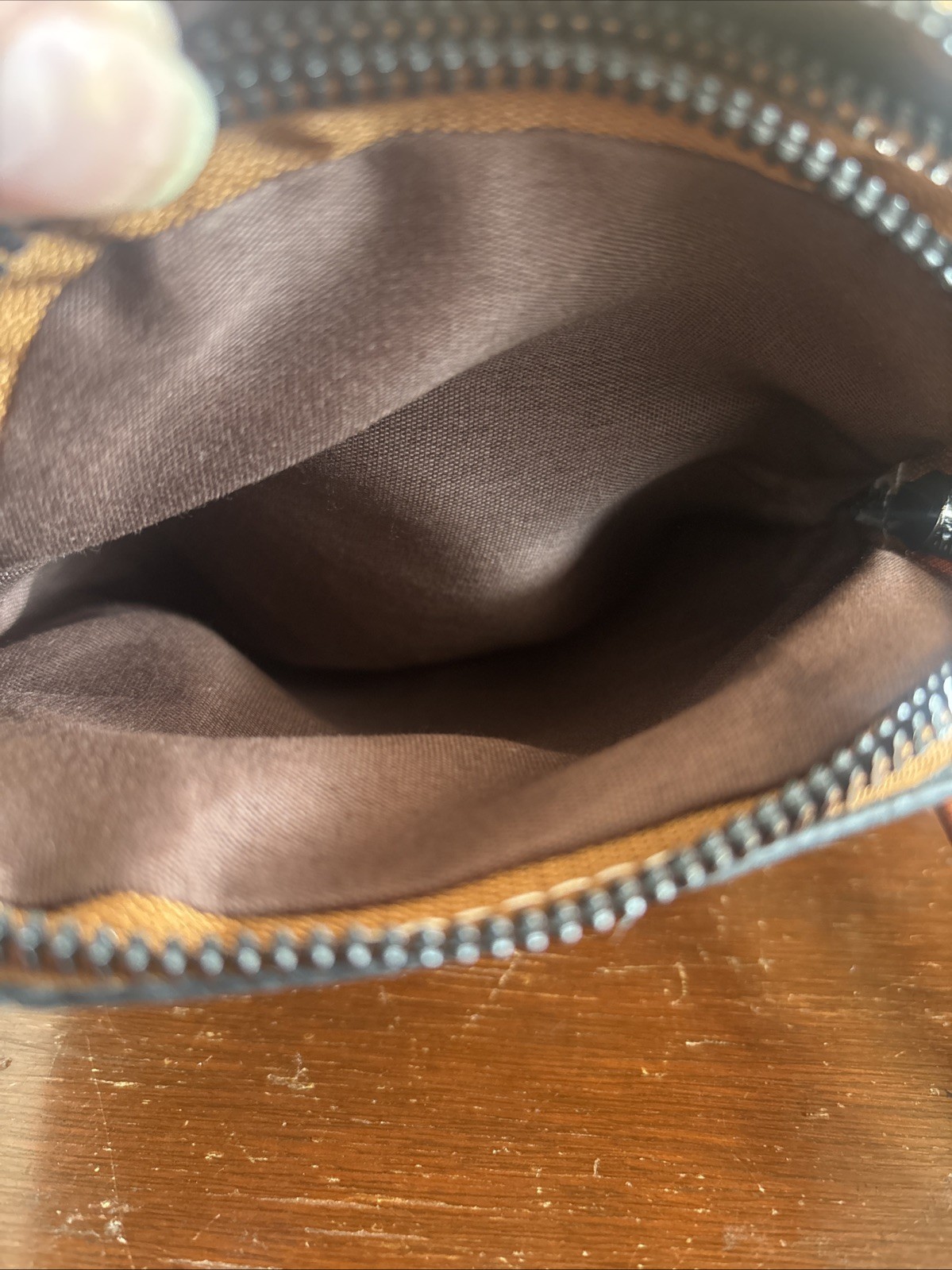 Womens Crossbody Leather Brown Bag 5″ X 7″ Double Zippers Cell Phone