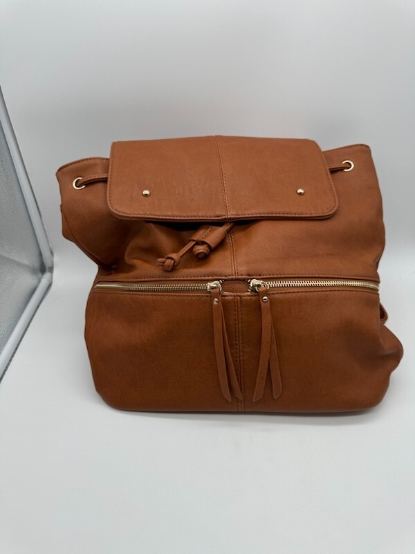 Hynes Eagle Faux Leather Ultra Chic Backpack Brown