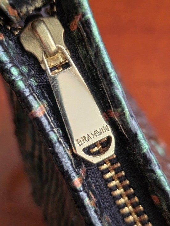 Brahmin Anytime Mini Samba Melbourne Croc Embossed Leather Shoulder Bag Green