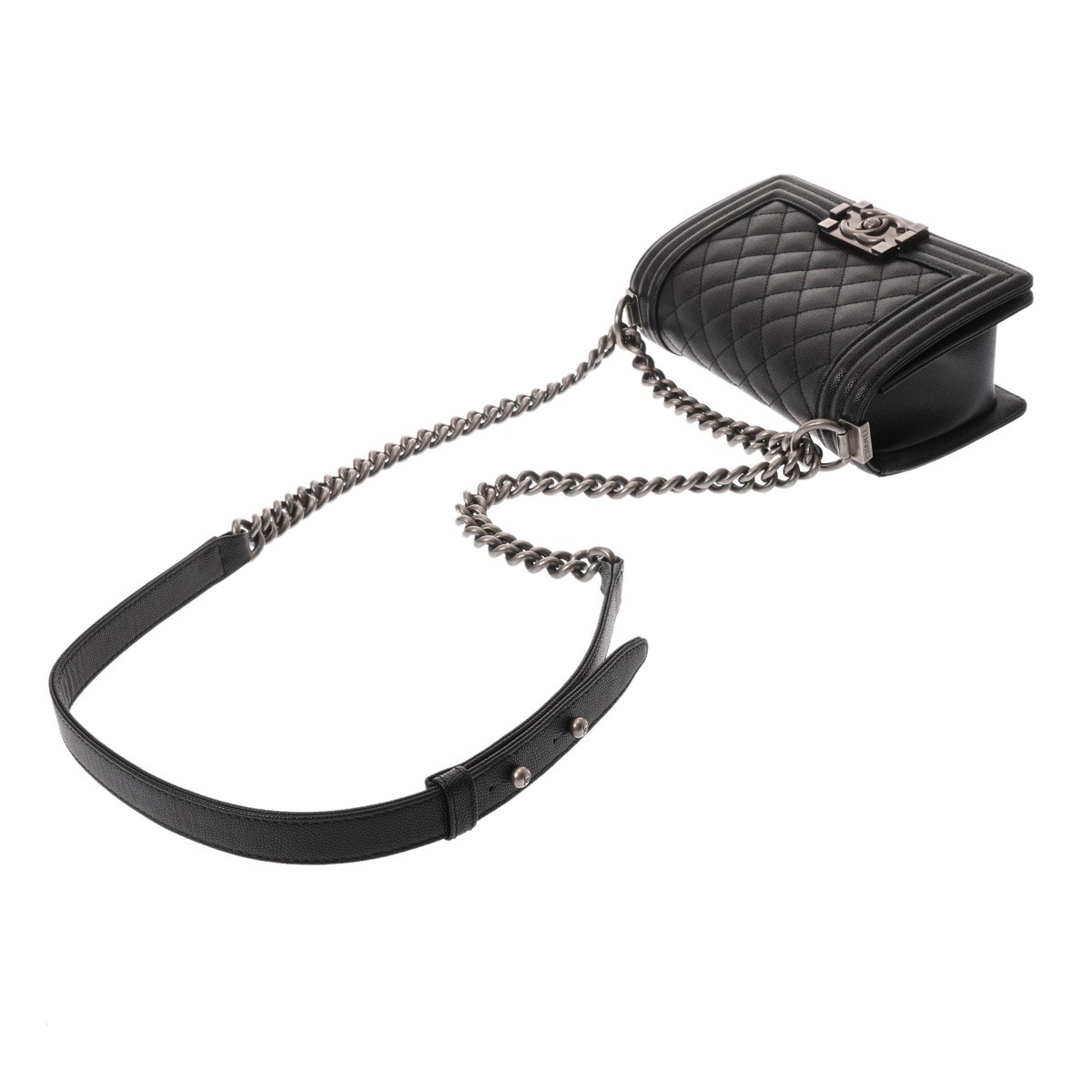 Chanel cm A67085 Shoulder Bag Grained Calfskin Black #WB6038