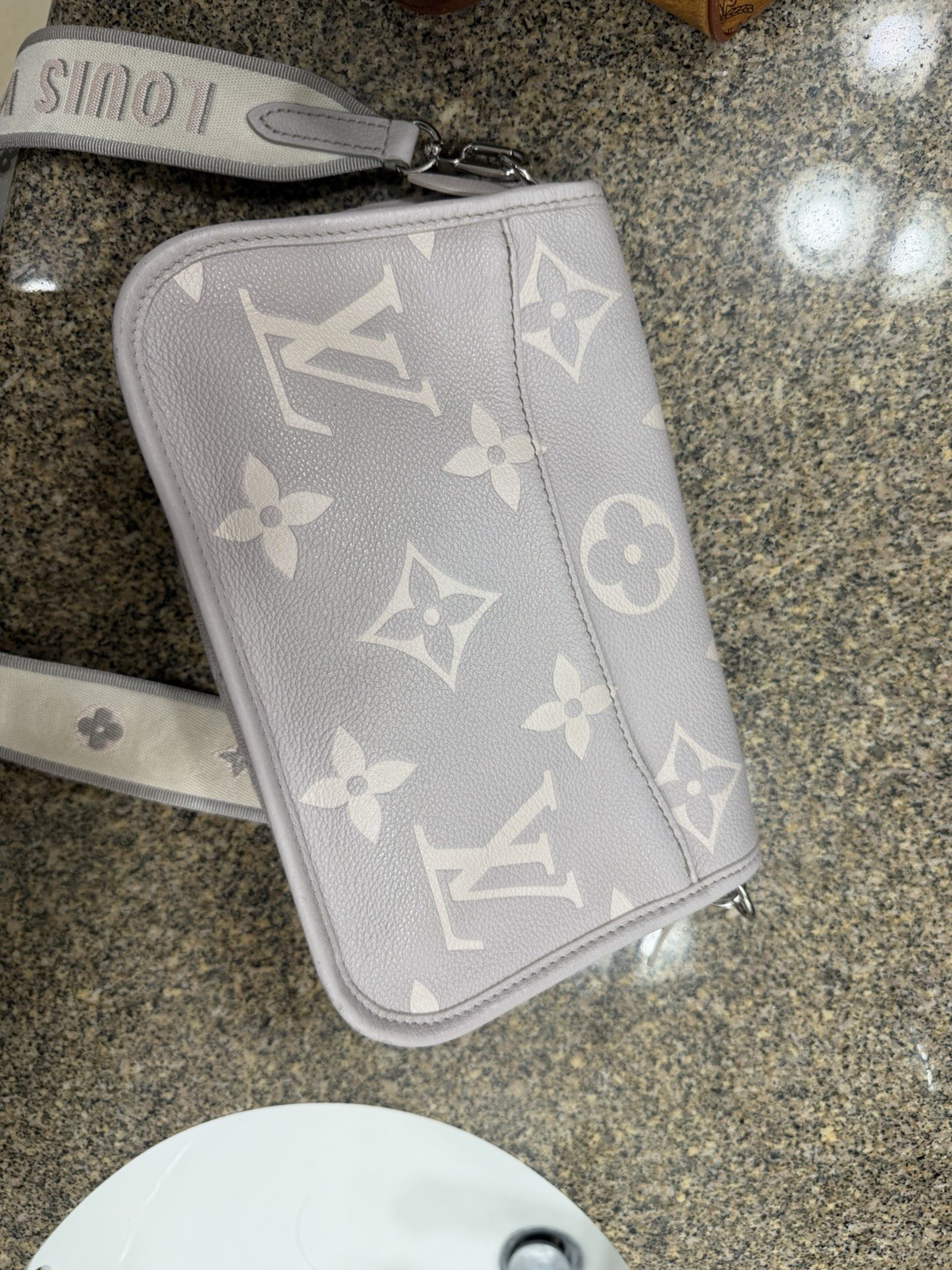 Louis Vuitton Diane Gray Monogram Crossbody Shoulder Bag w/ Detachable Strap