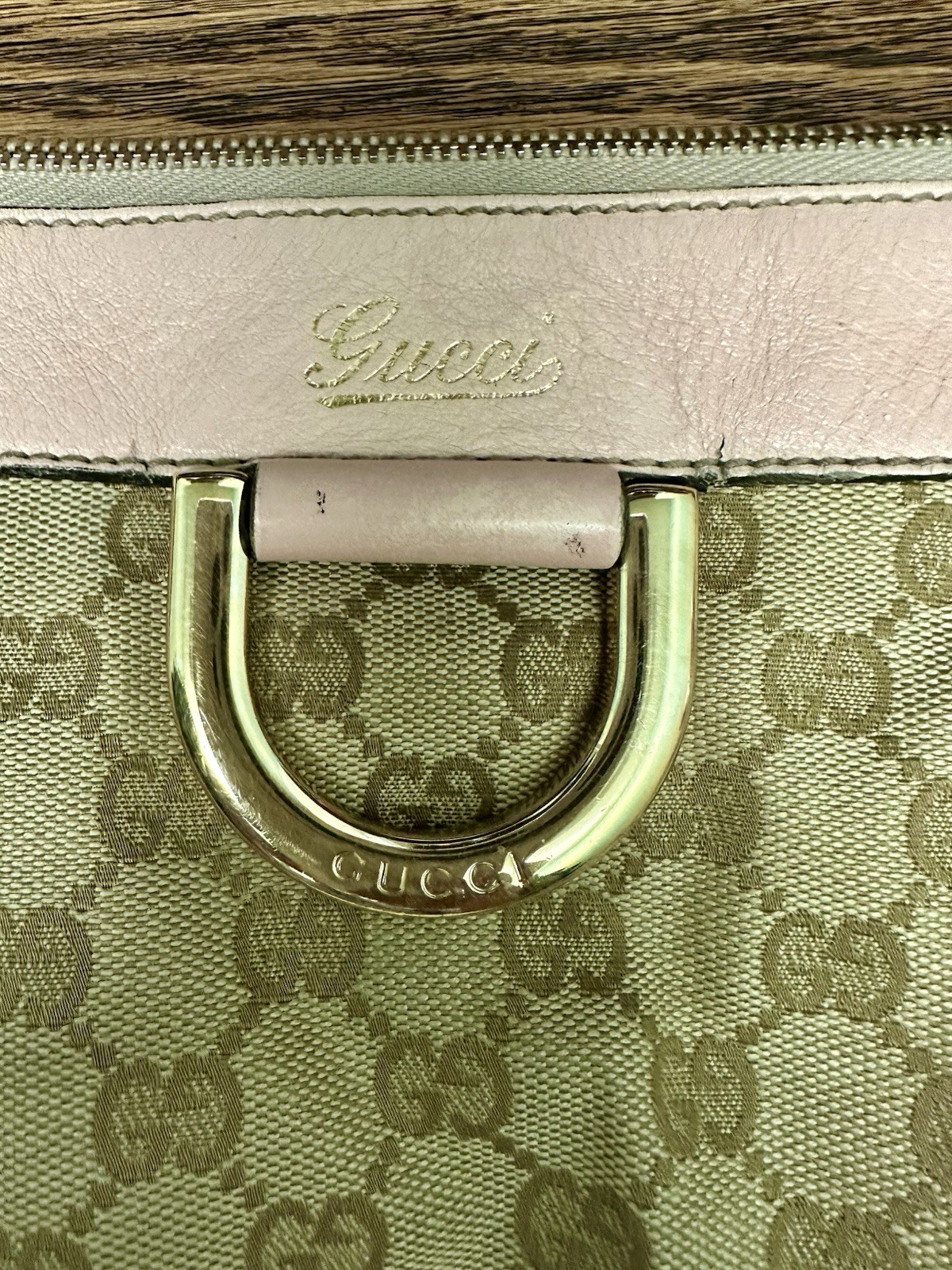 Gucci Crossbody Pink Biege Canvass Leather