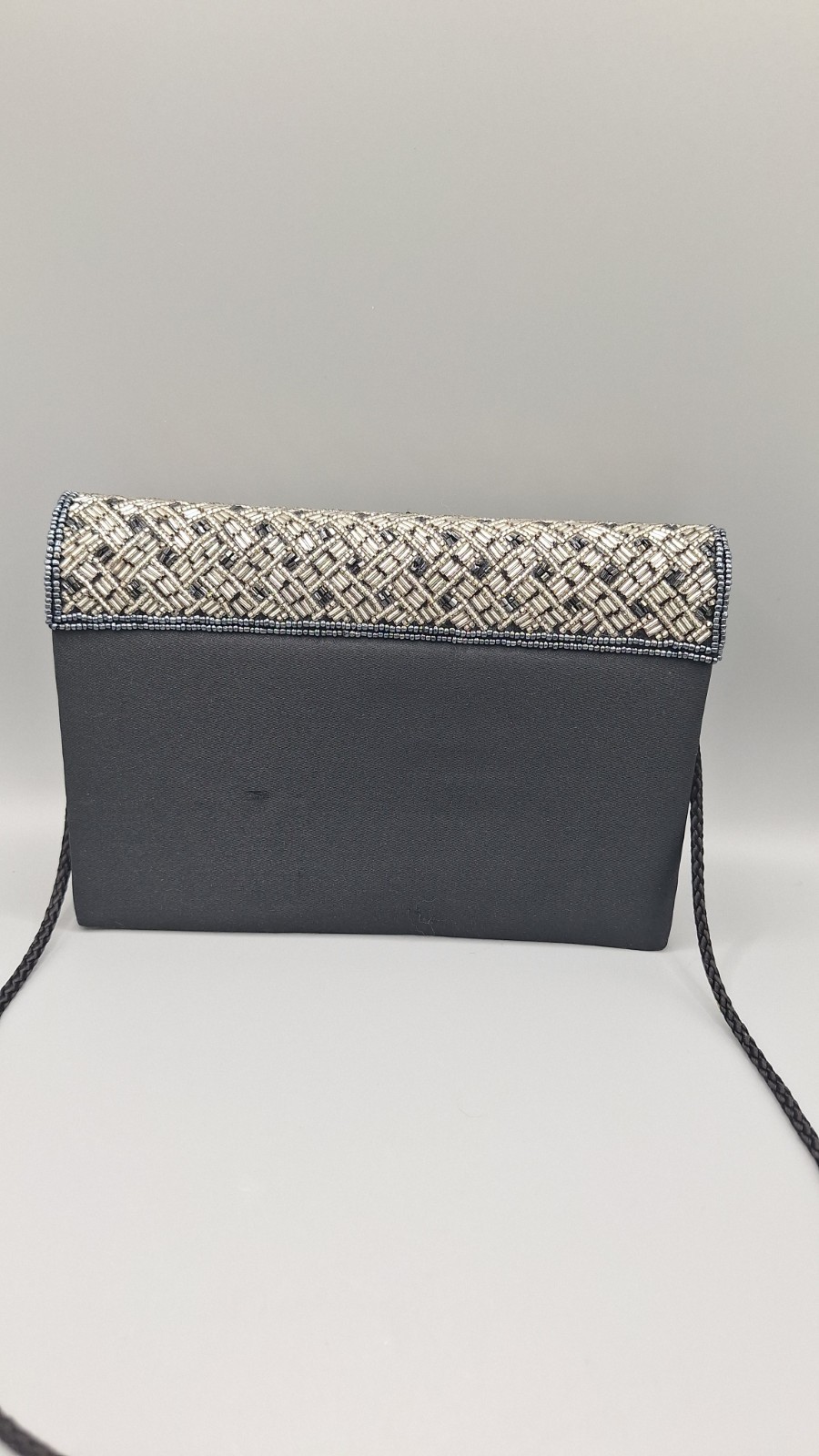 Bechamel Black and Silver Evening Bag Purse Formal Or Casual