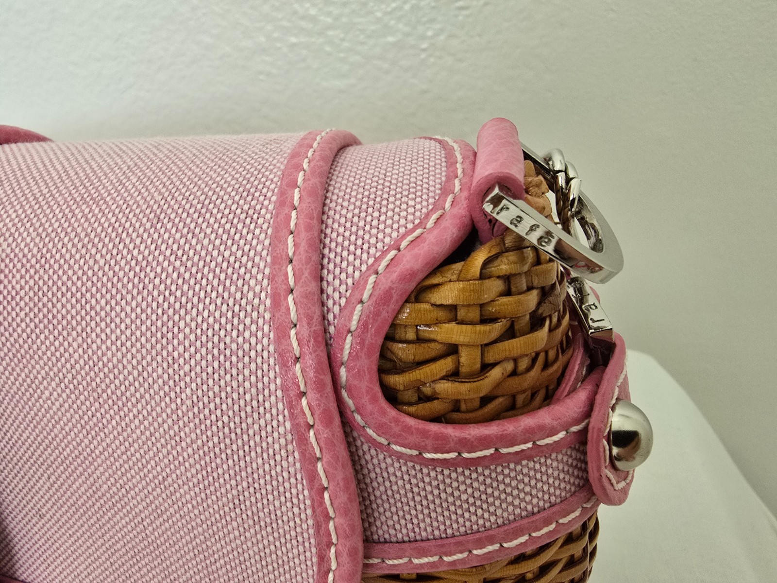Rafe New york / Wicker & Pink Canvas Flap Small Chain Strap Shoulder Bag