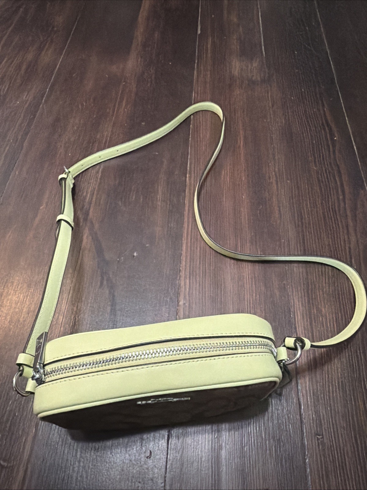Coach Signature Mini Jamie Camera Bag (Khaki/Pale Lime)