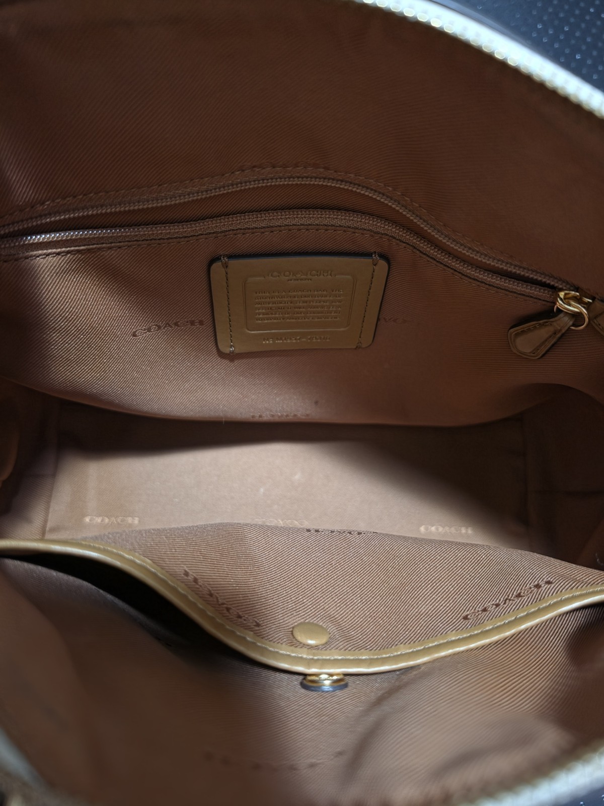 Coach Elise Ivory / Gold Pebbled Leather Bag Satchel Crossbody Bag 79316