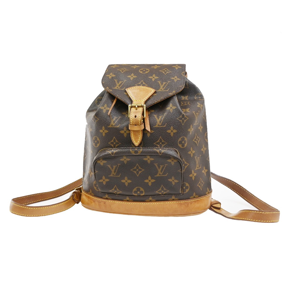 LOUIS VUITTON Montsouris MM Backpack Bag Monogram Leather Brown M51136 13CA842