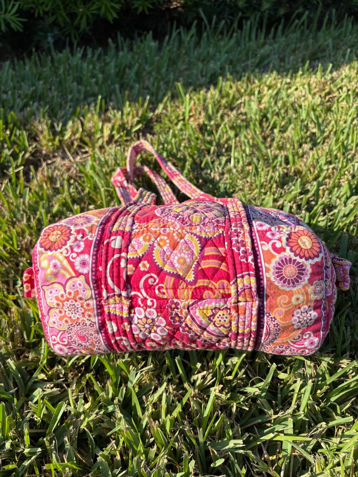 Vintage Vera Bradley Raspberry Fizz Mini Duffle Bag Retired Print