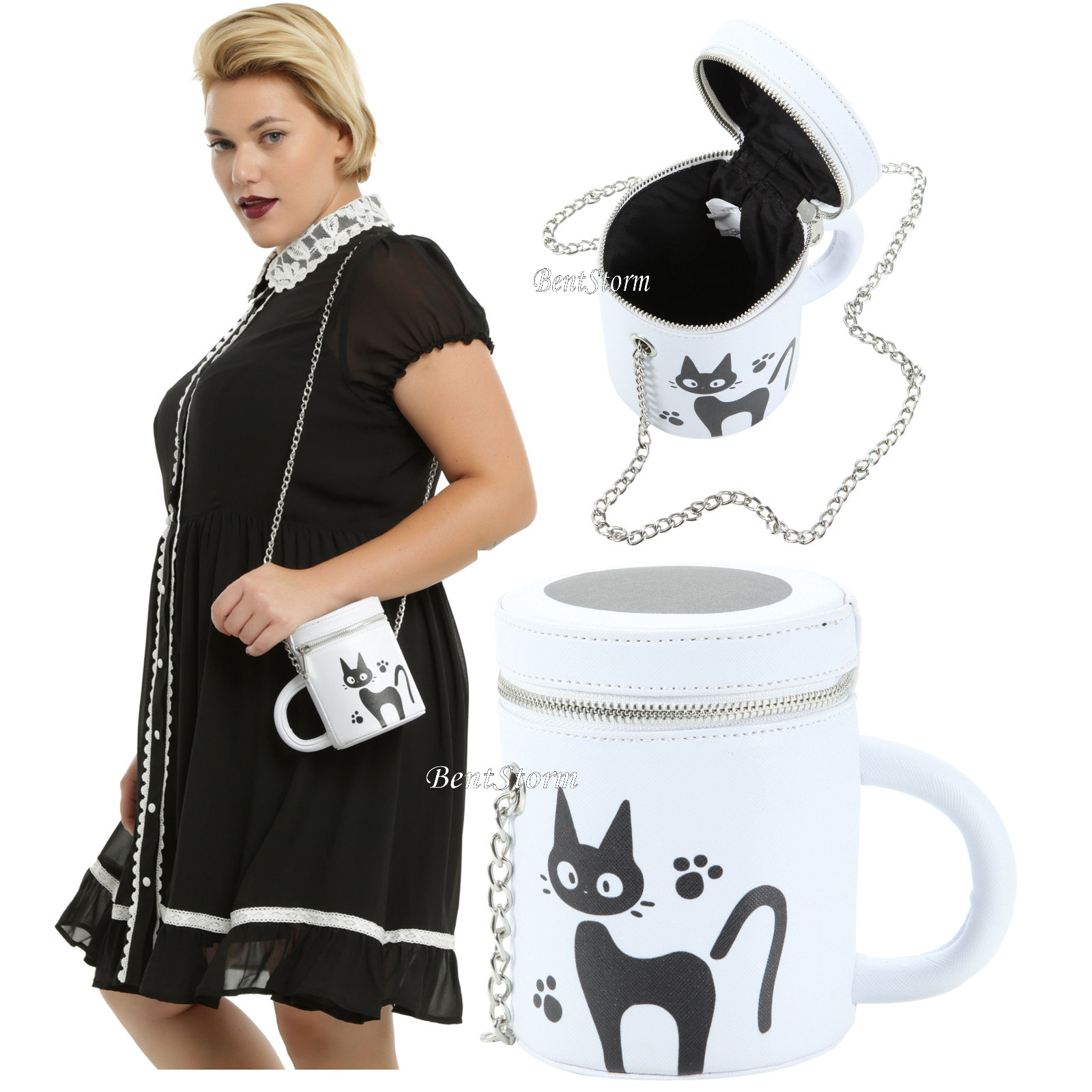Studio Ghibli Kiki’s Delivery Service Jiji Cat Mug Cup Crossbody Bag Tote Purse