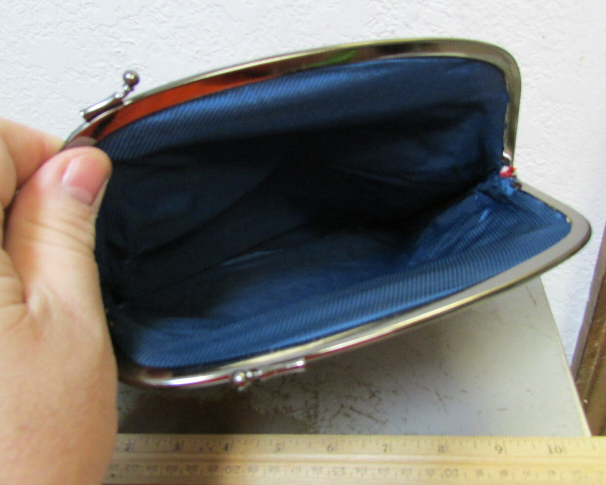 imported from Japan, cute snap close style purse w original box & card, colorful
