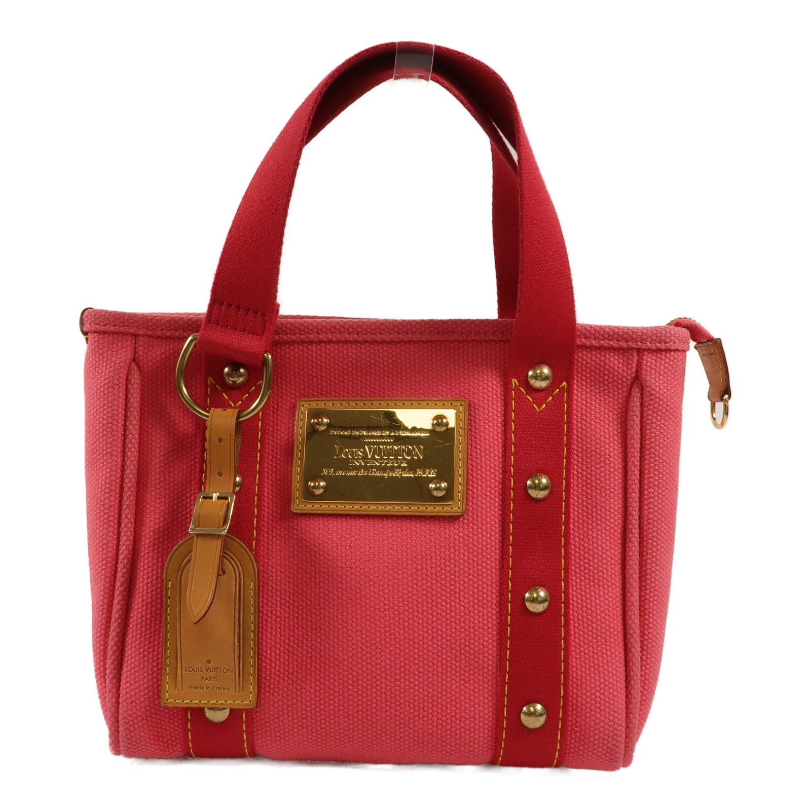 LOUIS VUITTON LV GHW Antique Cabas PM Handbag M40088 Canvas Pink