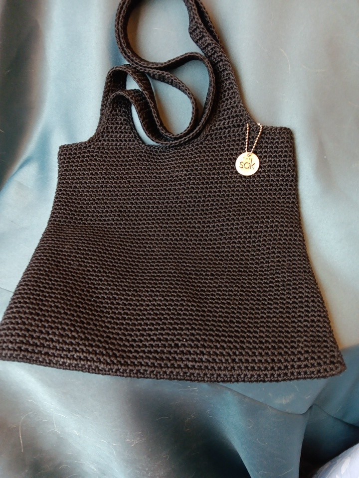 The Sak Blacl Crochet Shoulder Bag Needs Magnetic Button Reattached
