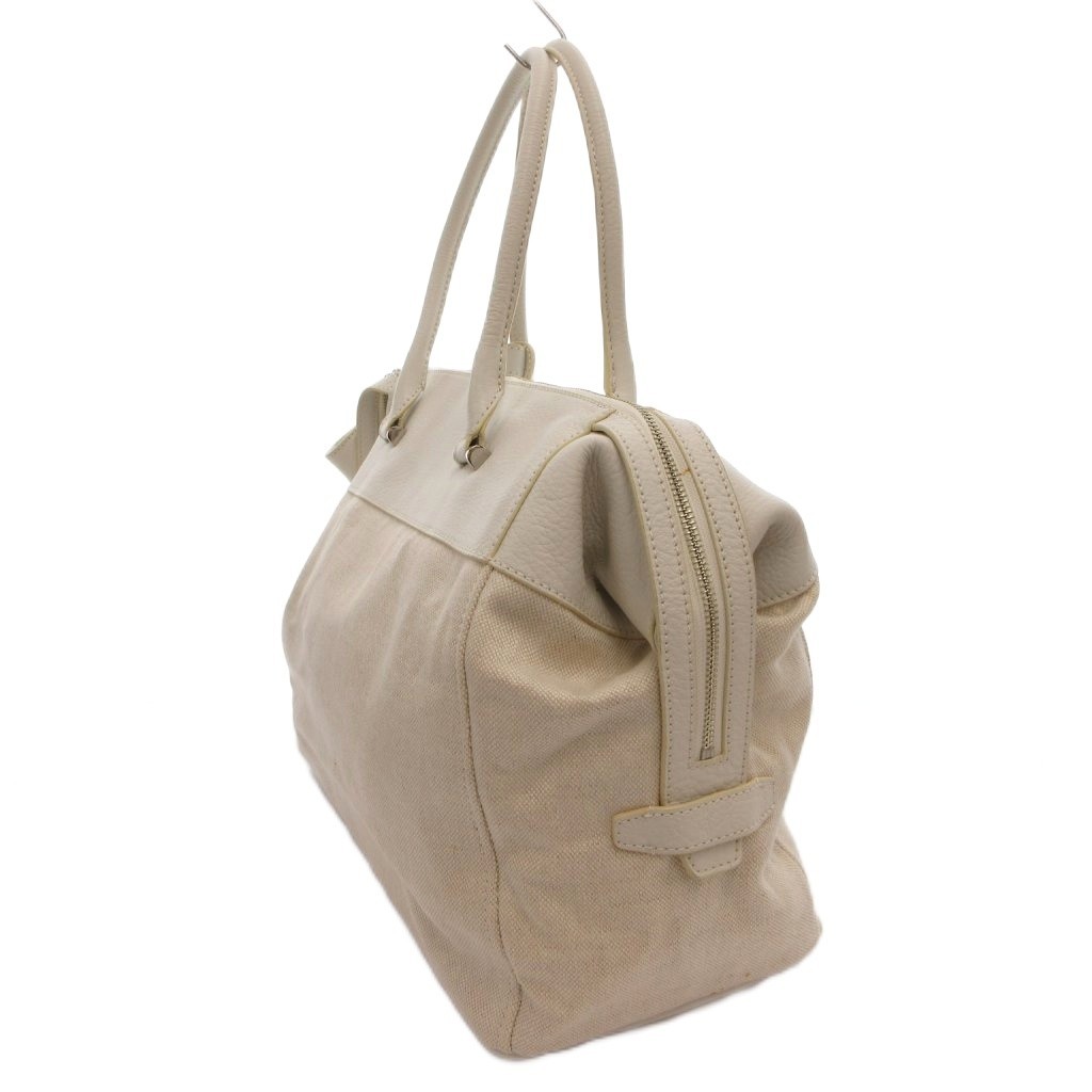 Paul Stuart Leather Shoulder Bag White 13×6.7in Vintage Condition B