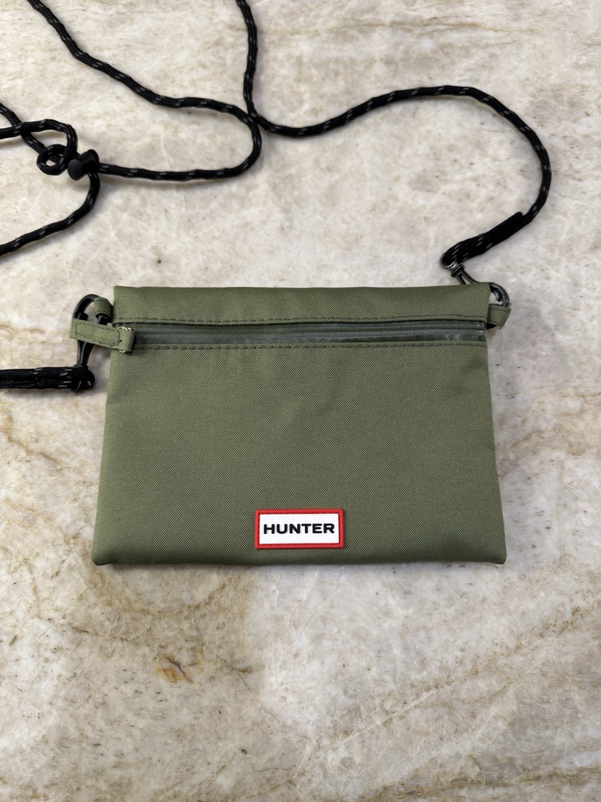Hunter Mini Crossbody Shoulder Bag Green Zip Rectangle 7×5 Lightweight 1-Pocket