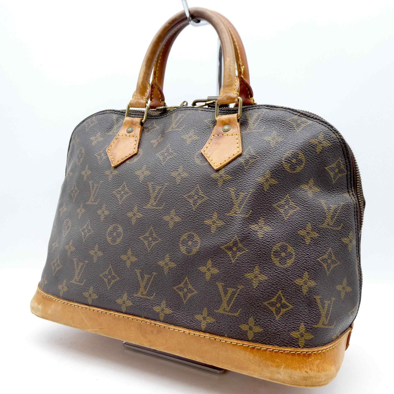 Louis Vuitton Alma M51130 Monogram Shoulder Hand Bag PVC Leather w/Padlock 896