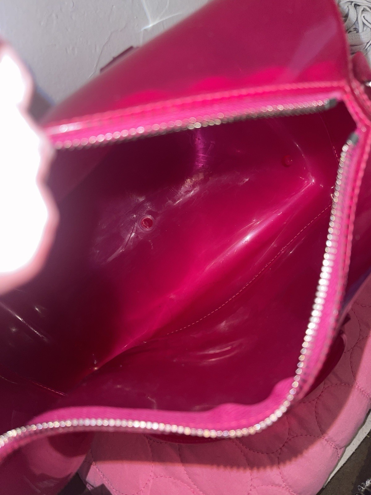 Furla Candy Bag Pink Satchel Lock Charm Brand Logo Silver Hardware