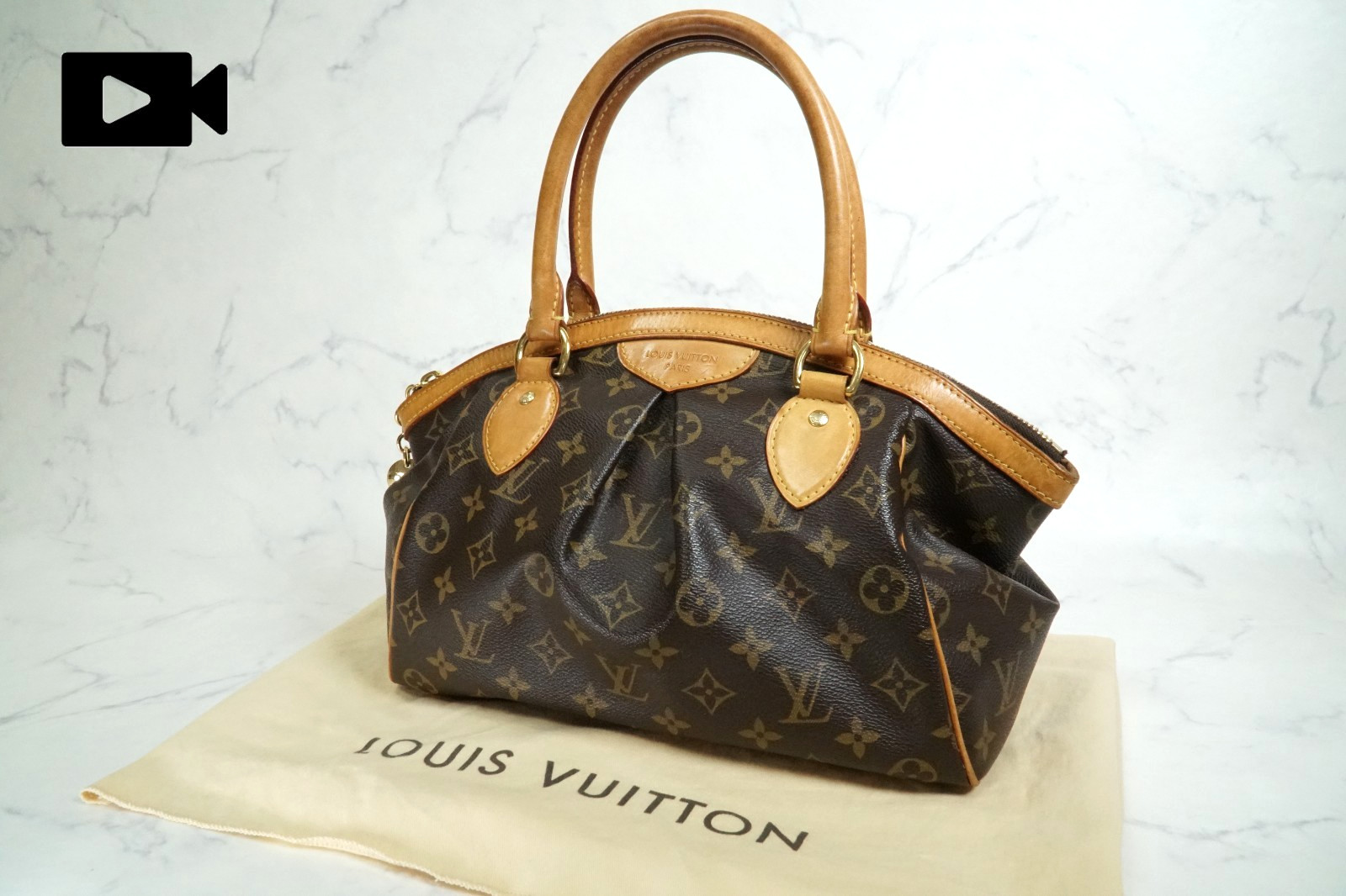 [AB Good] Louis Vuitton Monogram Tivoli PM Handbag M40143 Brown Vintage Canvas