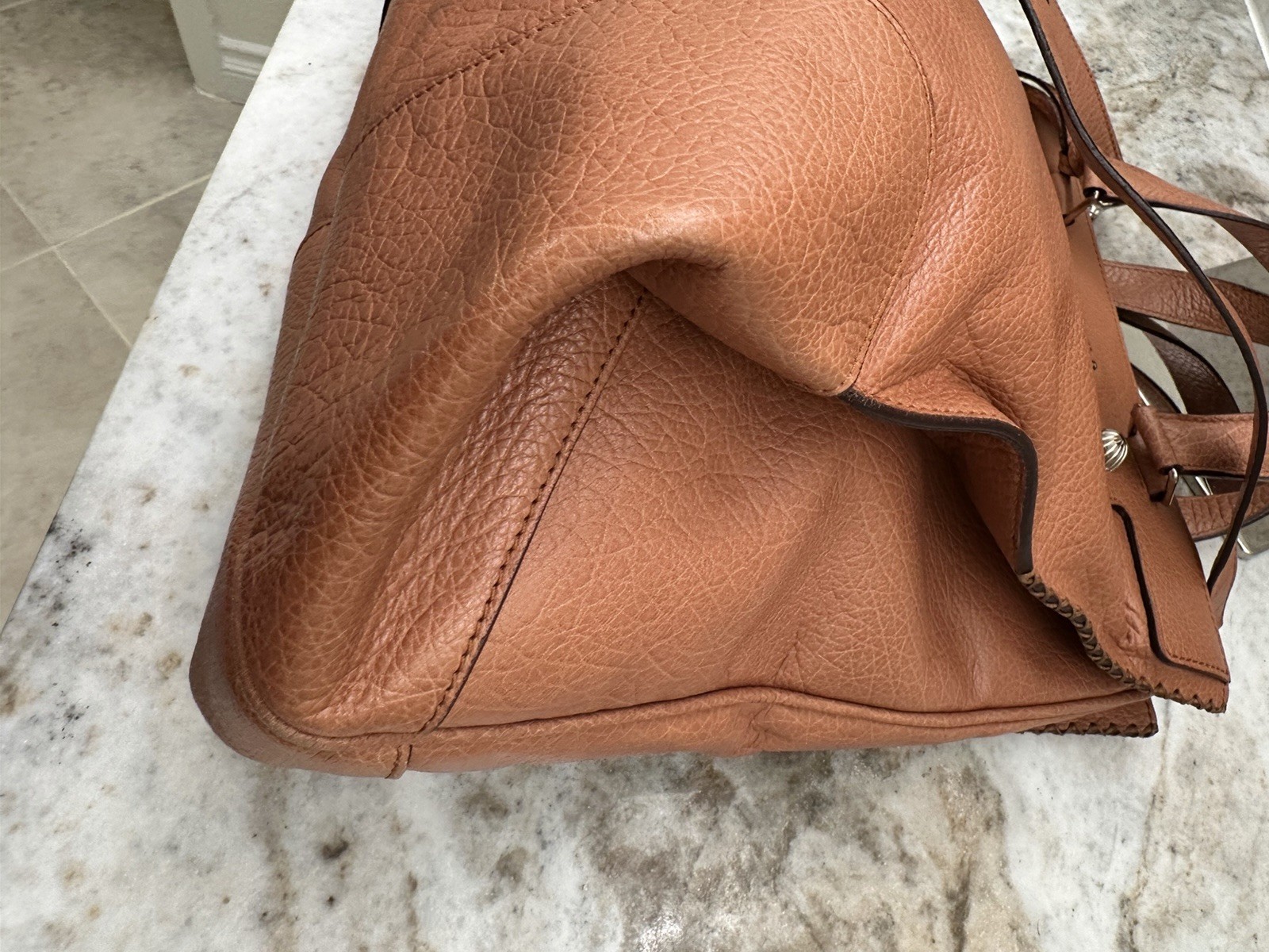 CELINE Orlov Brown Satchel Top Handle Bag w/ Strap, Charm, Dust Bag, Cards