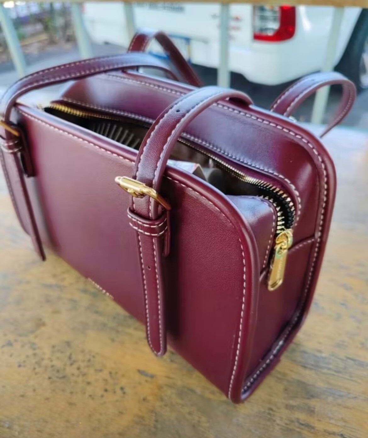 Classic Shoulder Purse MOSSDOOM Burgundy Shoulder Long Strap Bag Women Handbag
