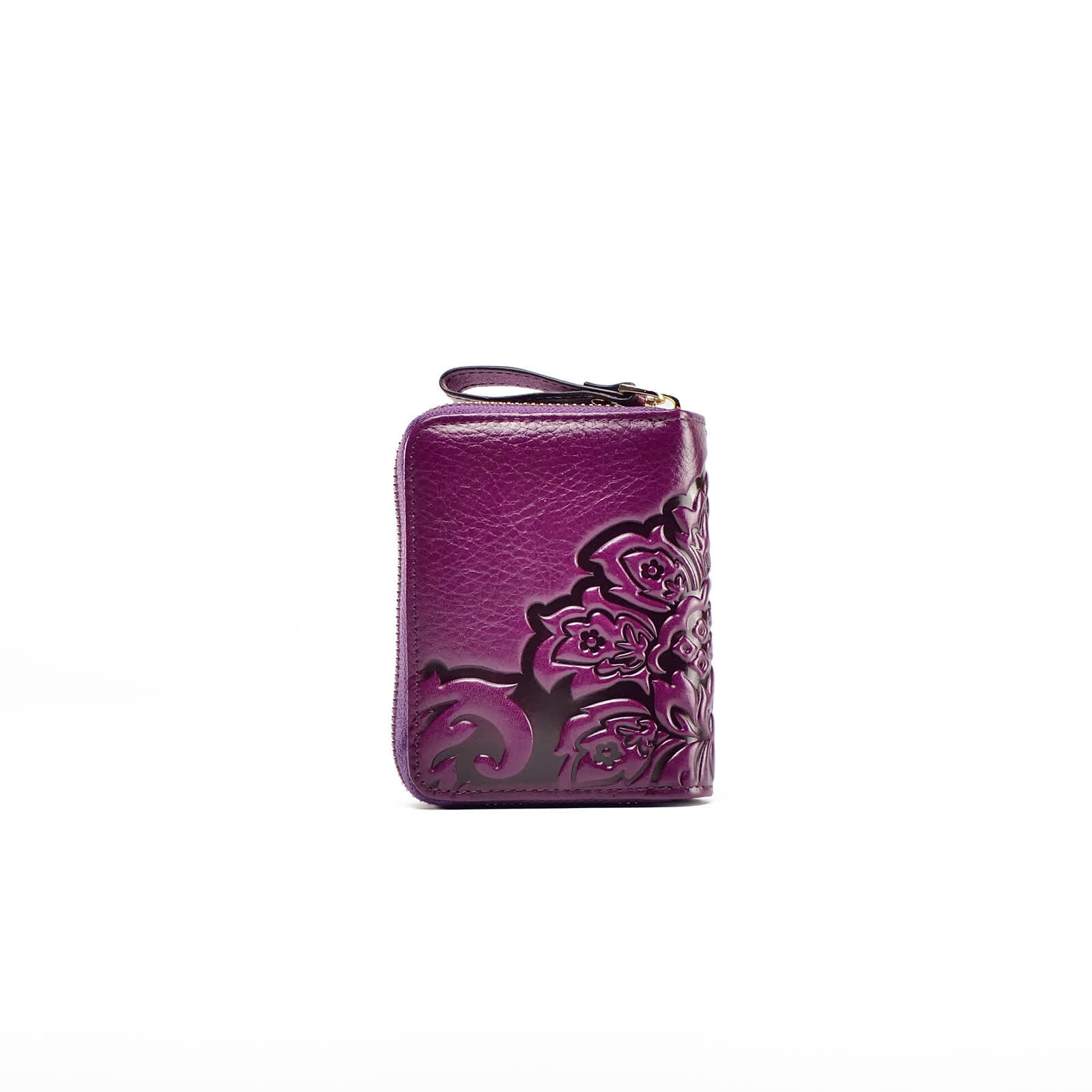 Erivis Red Leather Purse for Women with Zipper Pocket Card Holder