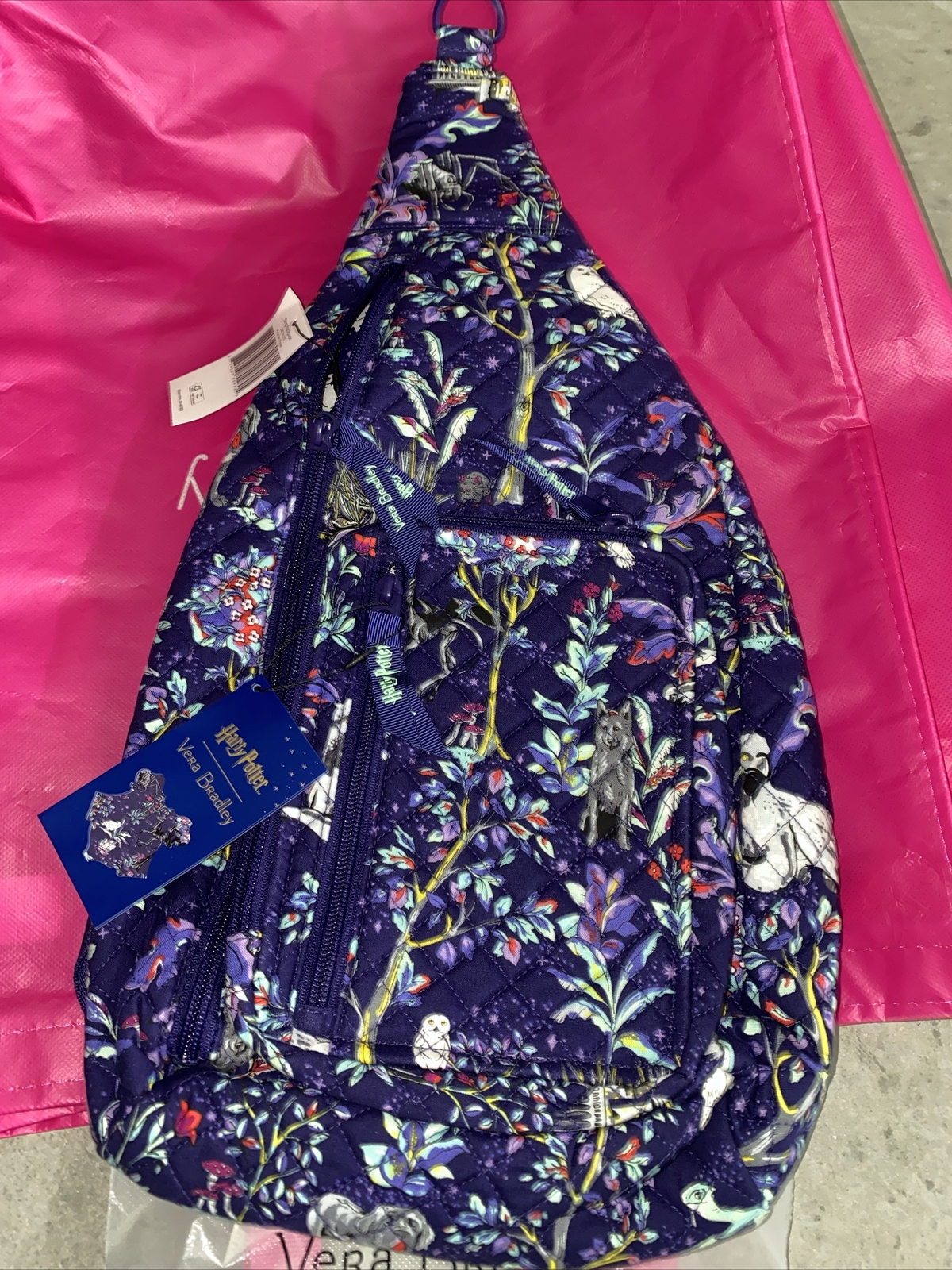 NEW NWT Purple Harry Potter x Vera Bradley Forbidden Forest Sling Backpack Exact