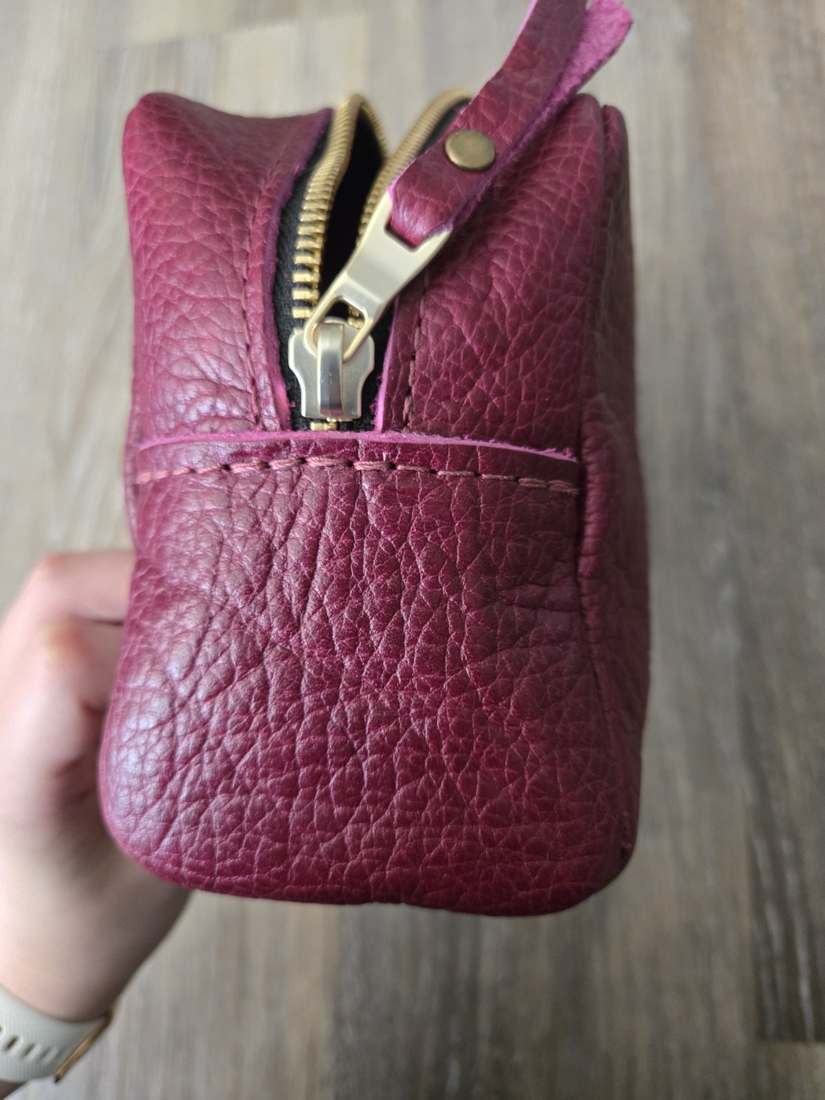 New Portland Leather Goods PLG Large Roswell Pouch Astra deep magenta pebble