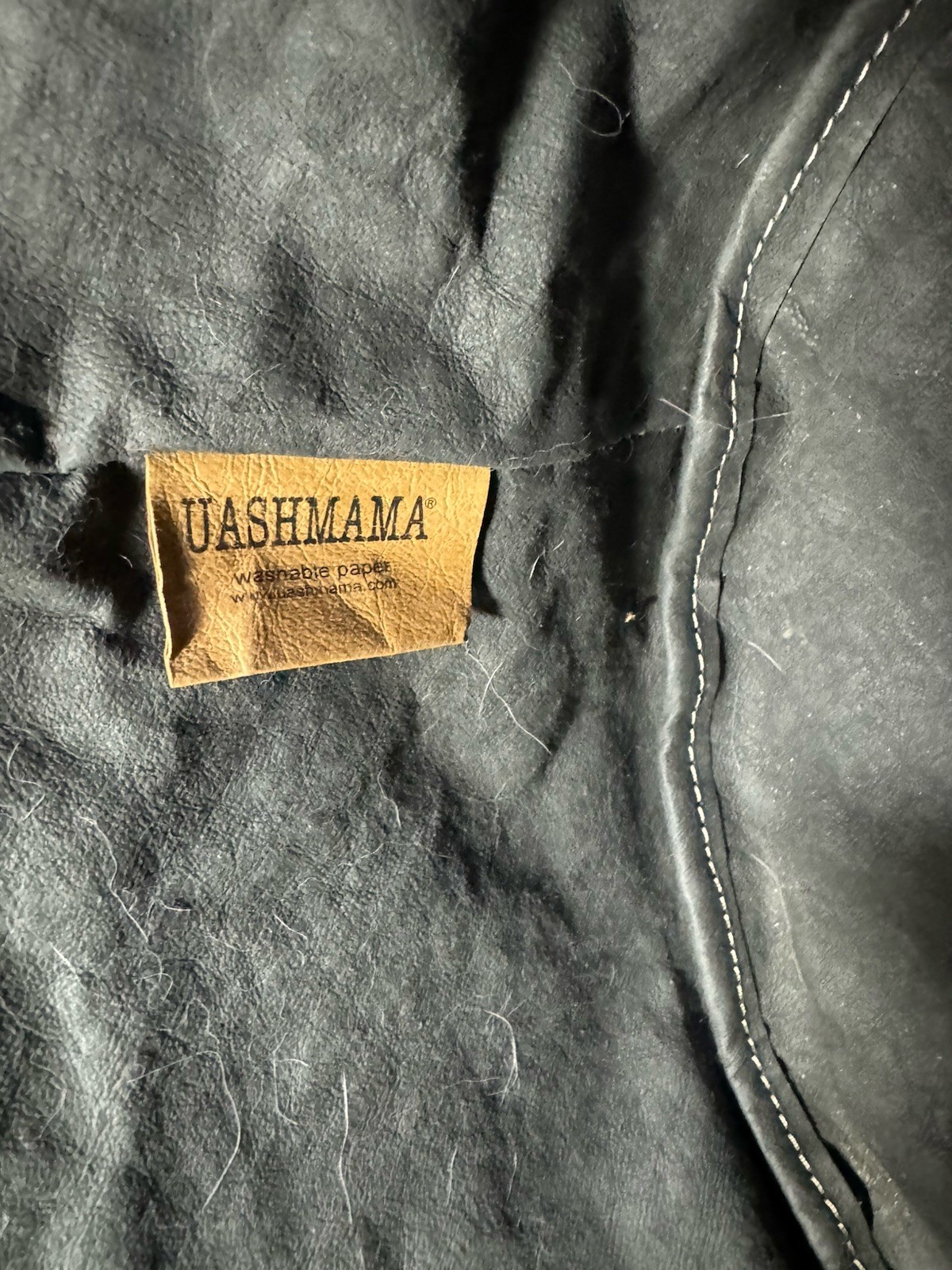 NWT Uashmama Paniere Large Tote Bag Dark Grey Washable Paper Made in Italy