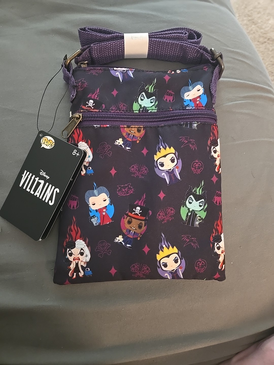 Funko NEW * Disney Villains Passport Bag * 9.5 x 7.75 Inches Fabric Purse
