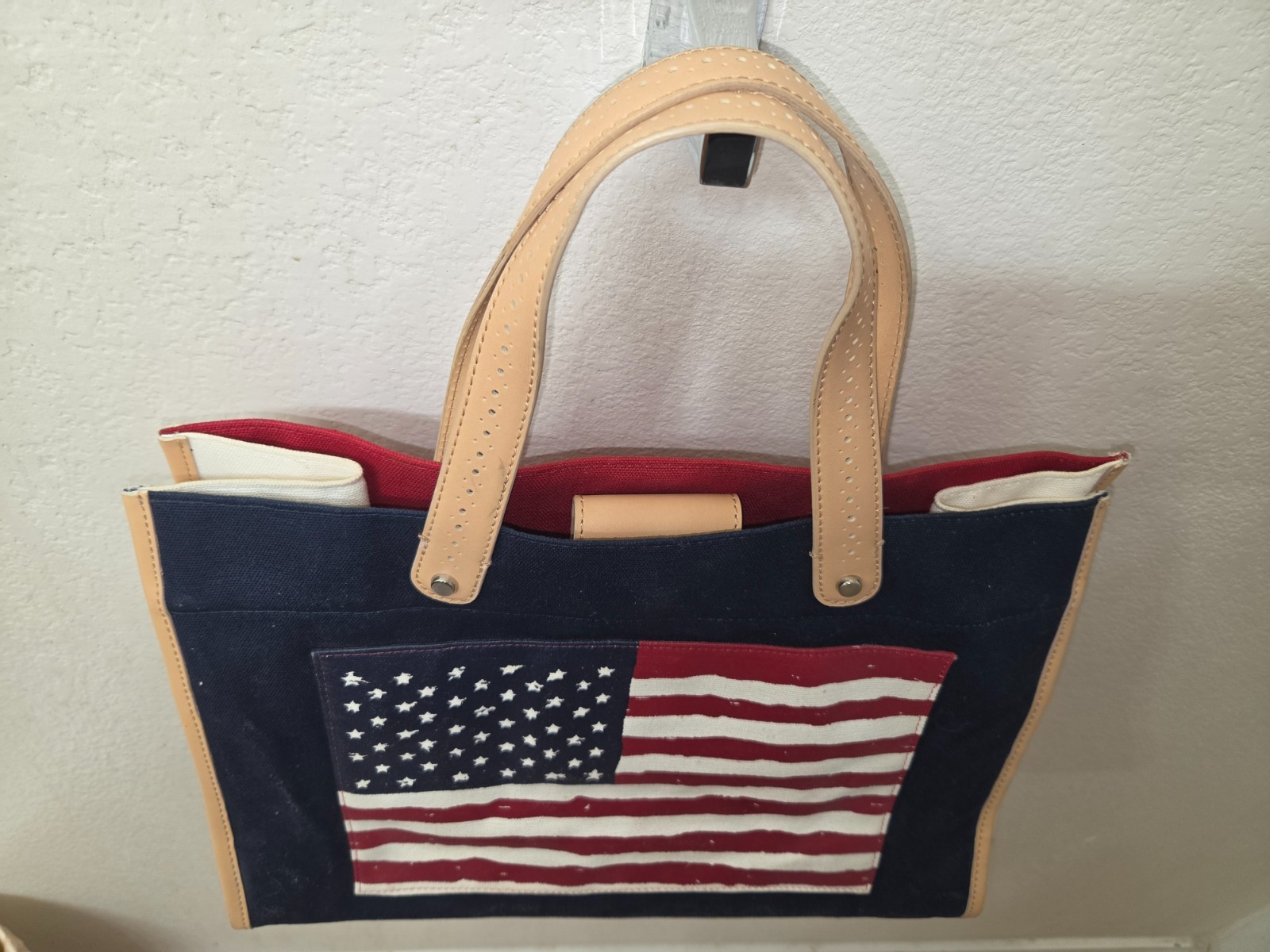 Amanda Smith Patriotic Canvas and Straw totes