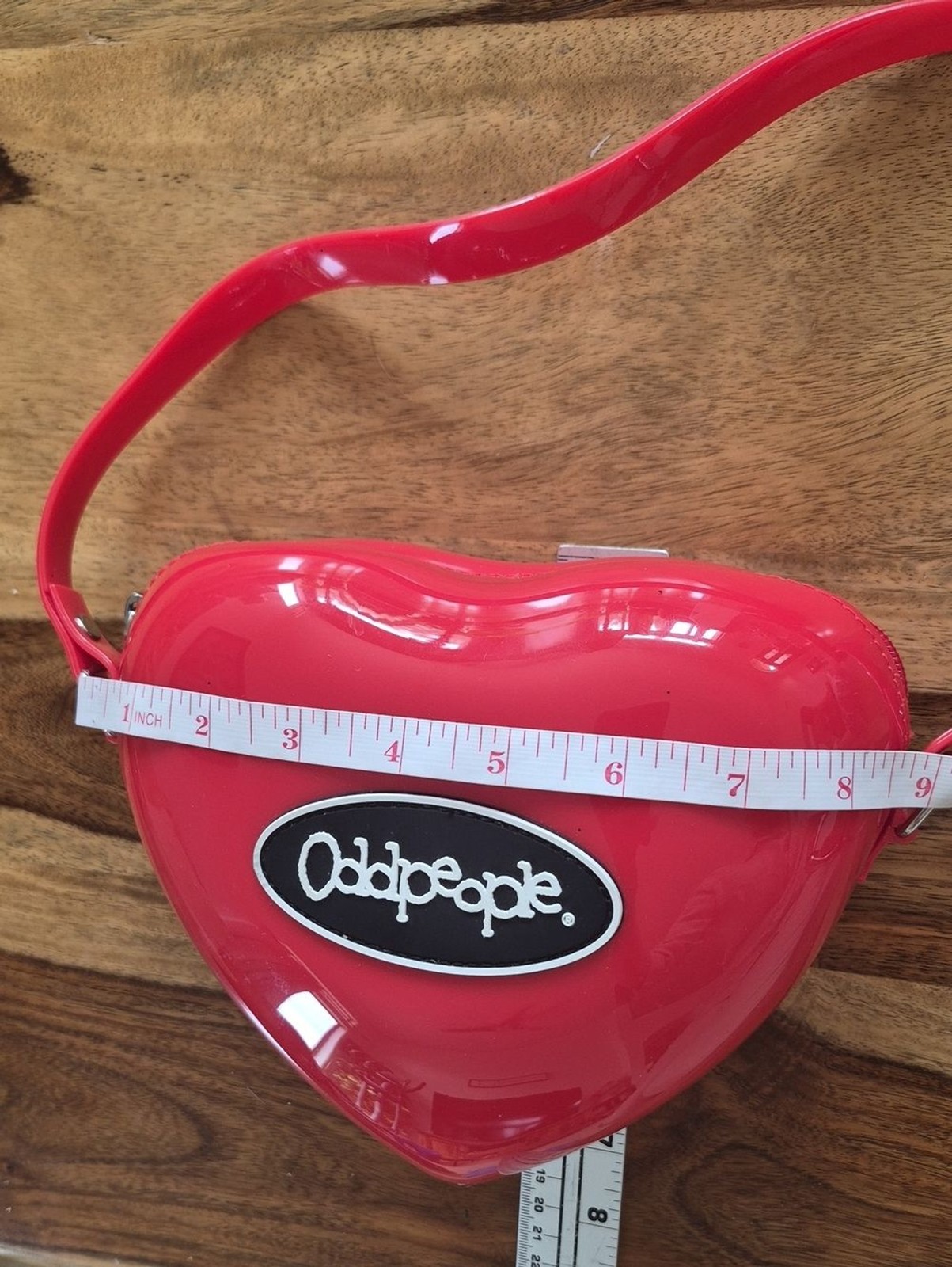 “Oddpeople” Logo Red Molded Heart Bag