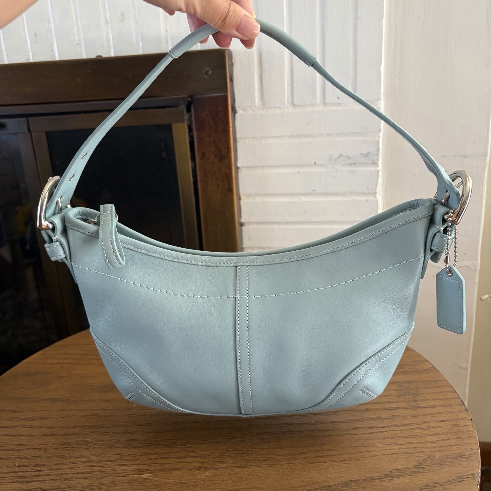 Vintage Coach Light Blue Small Hobo SoHo Shoulder Bag Y2K