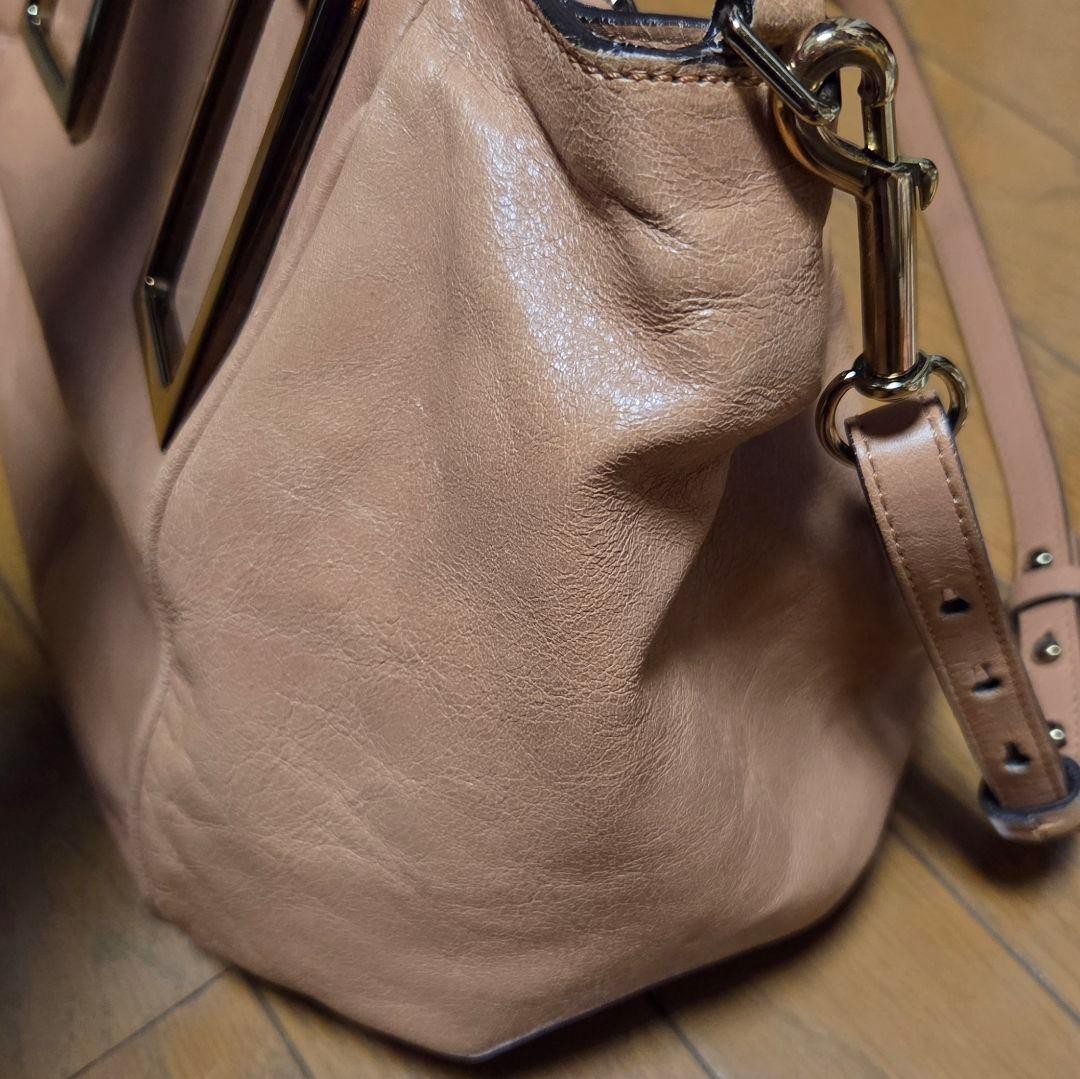 Auth Chloe Ethel 2way Handbag Leather Shoulder Bag Beige w/Dust Bag Women’s Zip