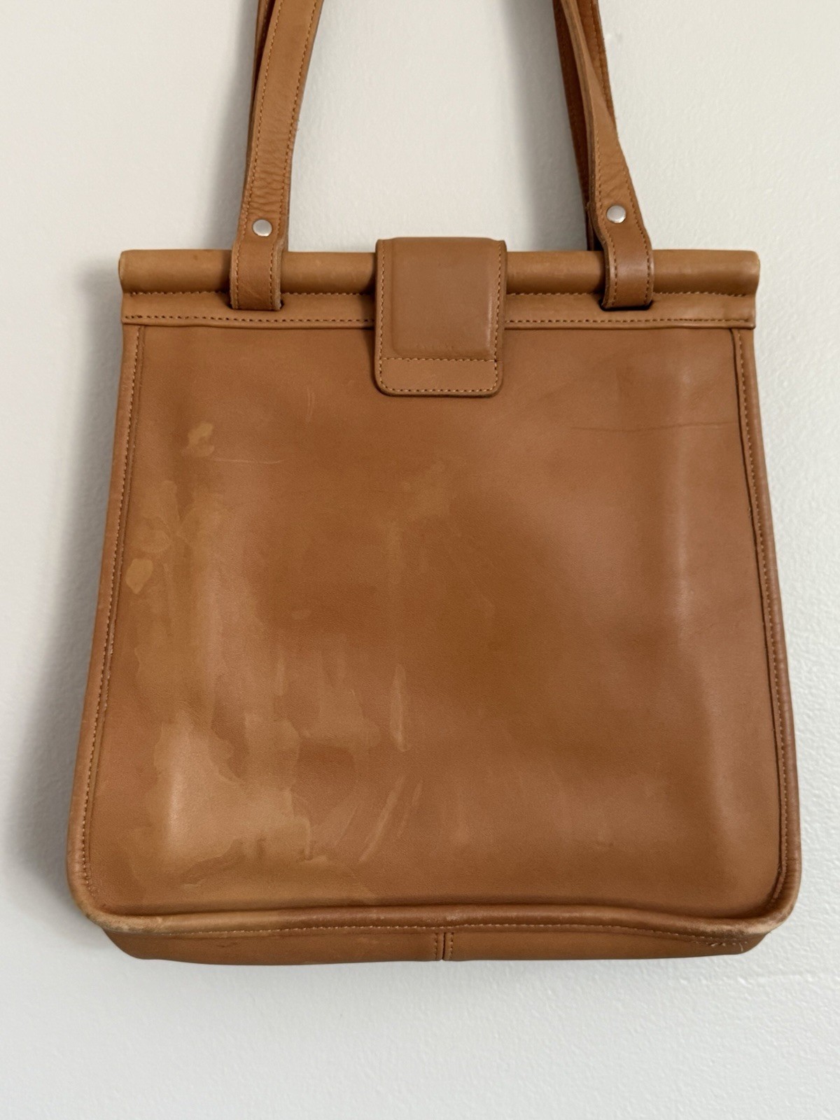 Vintage Coach Weston Shopper Shoulder Bag Brown Tan Leather Style 9021