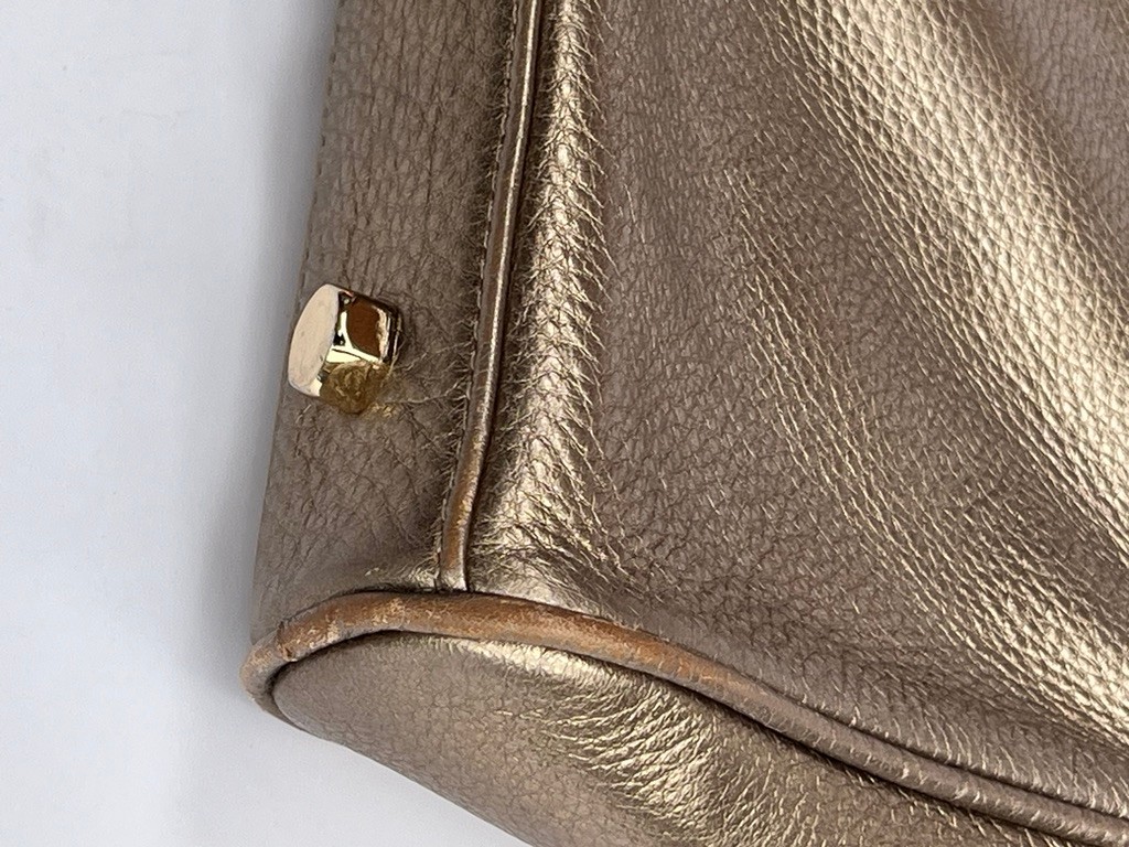 Rebecca Minkoff MAC Metallic Gold Leather Crossbody Bag Chain Strap