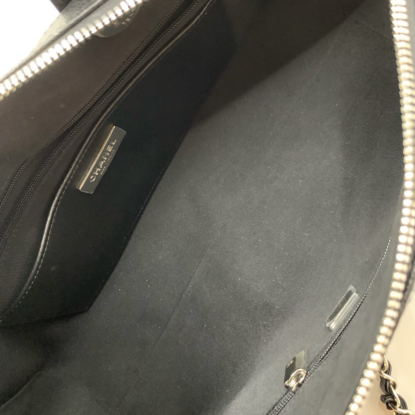 Chanel Pre-Owned Authentic Underarm Bag Black Silver Free Tracked Shipping