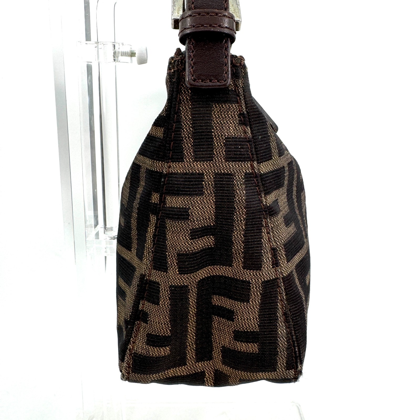 Fendi Pouch Purse Mini Hand Bag Zucca Canvas Authentic 430T0433
