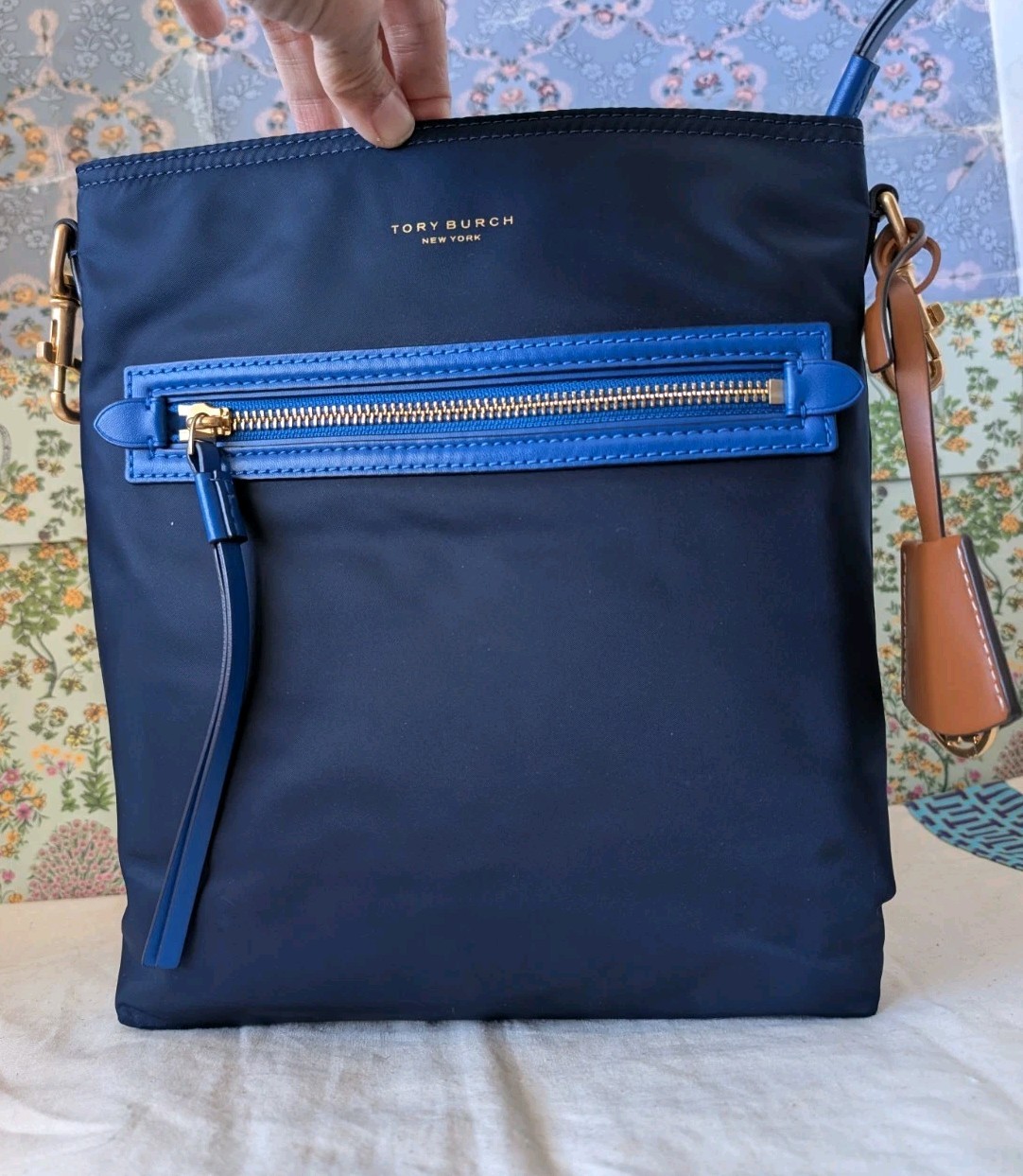 Tory Burch ‘Perry’ Nylon Swingpack Crossbody Bag Royal Navy Blue