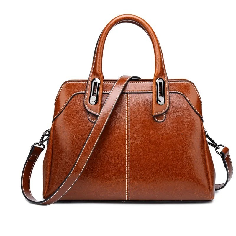 Women’s Genuine Leather Top Handle Satchel Shoulder Crossbody Tote Handbag Purse