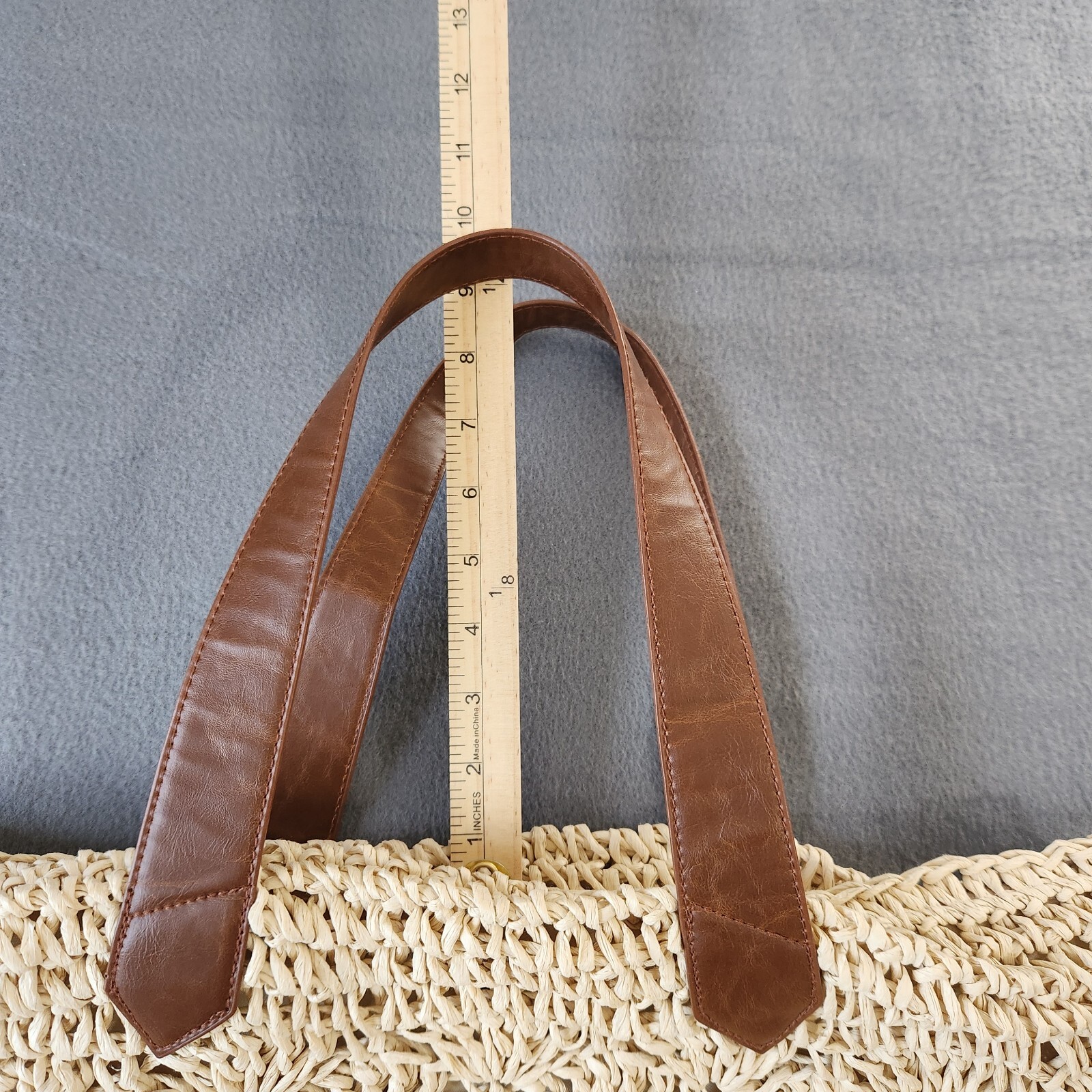 Purse Handbag Straw Jute Beach Tote Lined Woven 90s Y2K Inside Zip Pocket