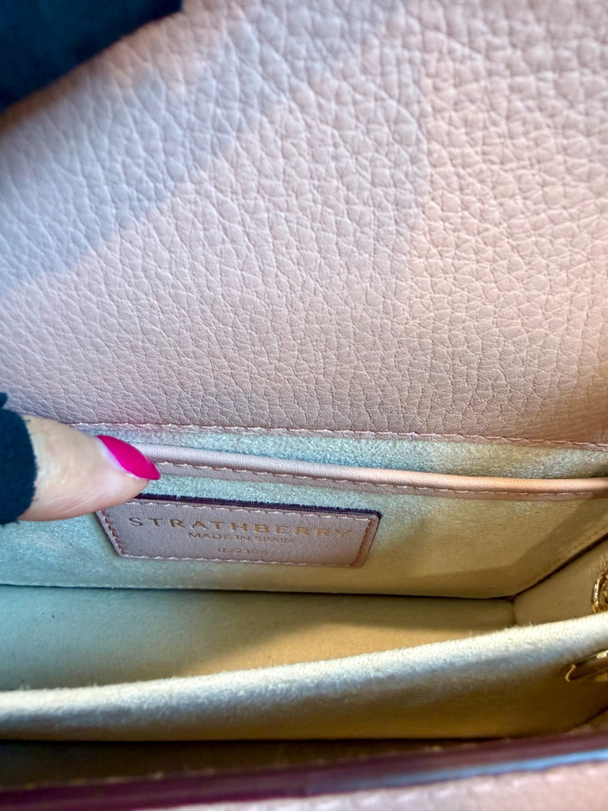 Strathberry East West Mini Shoulder Bag Blush Rose
