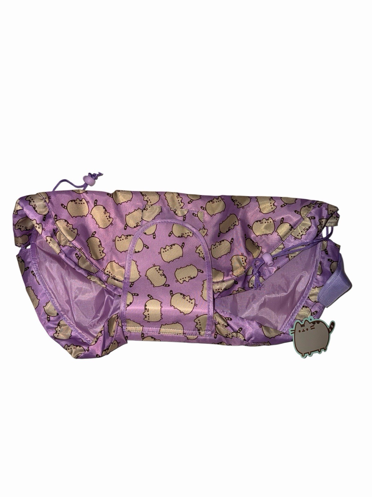 Pusheen Adjustable Nylon Drawstring Pouch with Flap Waterproof, New with Tags