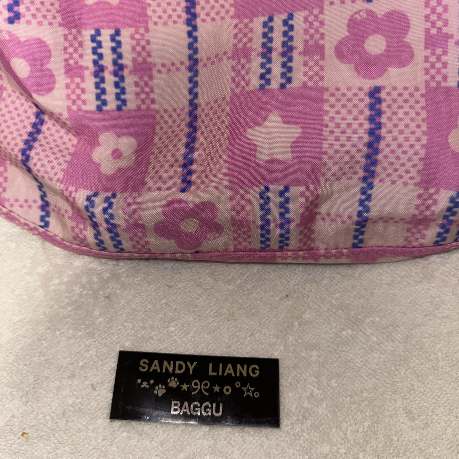 NEW BAGGU X Sandy Liang Pink Medium Crescent Flower Market Bag + FREE Sticker