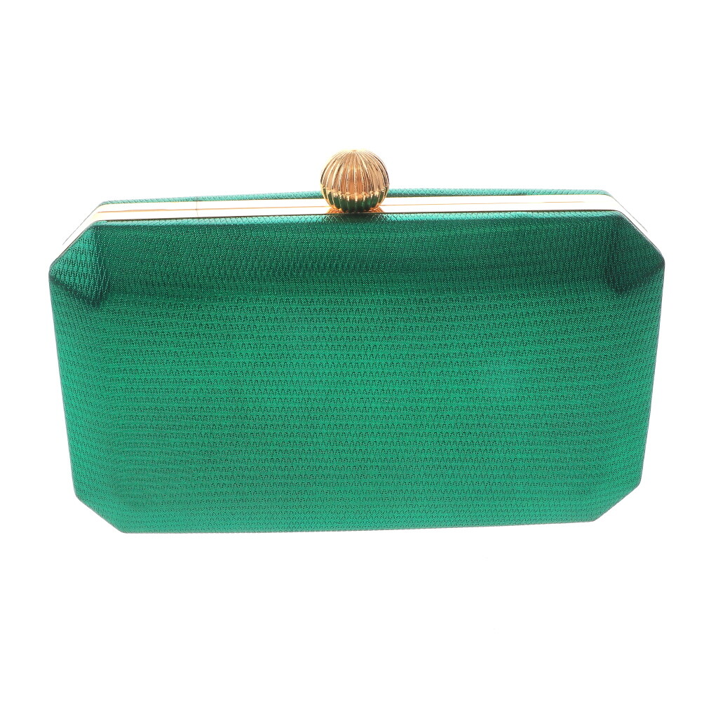 Gold Tone Metal Glitter Fabric Clutch Evening Bag BZY231-GRN