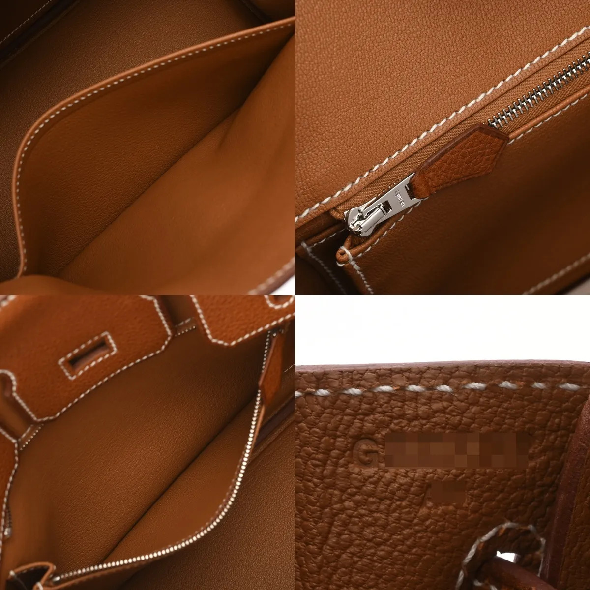 Hermes Birkin 25 Handbag Barenia Leather Silver #WB5364