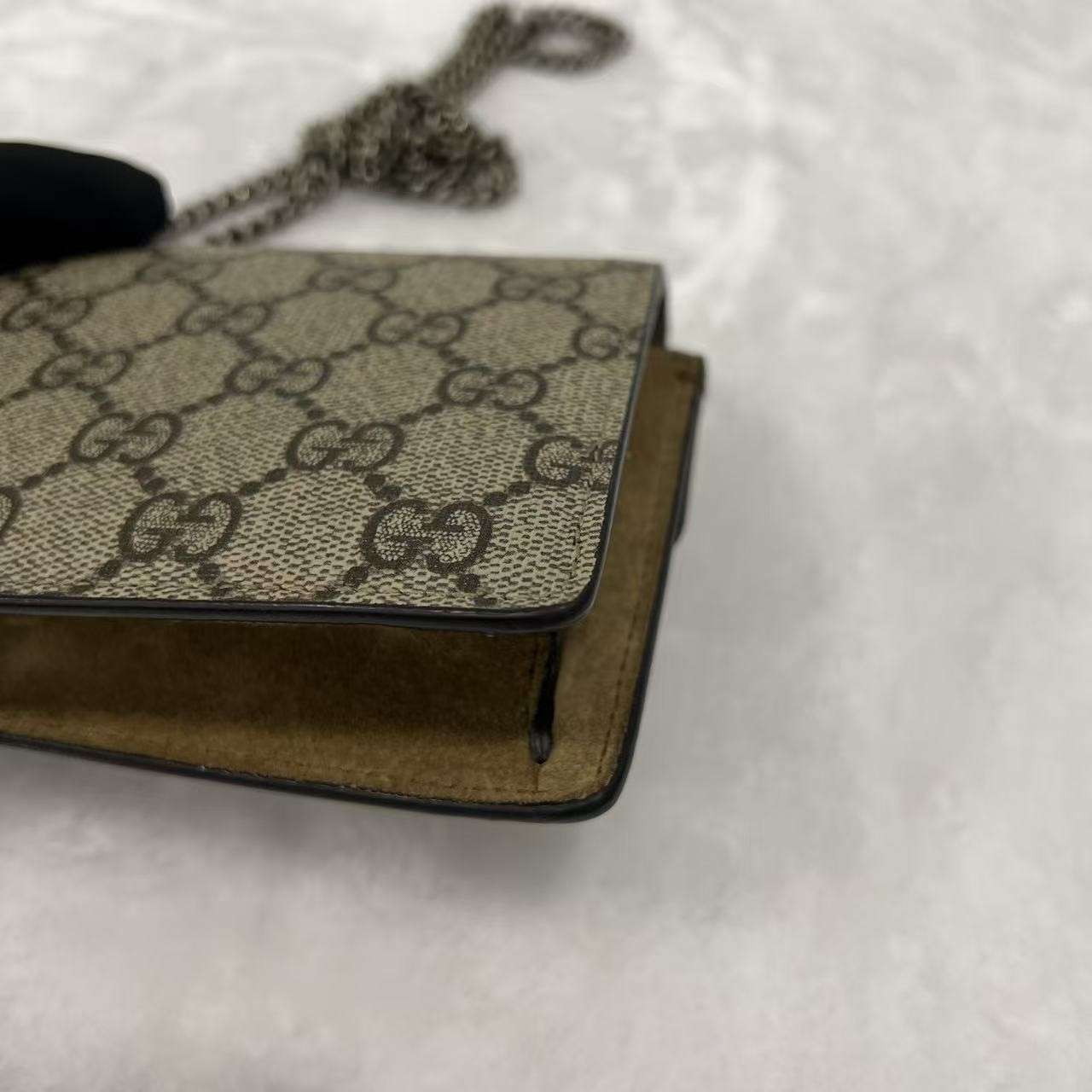 Gucci Dionysus Super Mini GG Supreme Canvas Crossbody Bag Authentic