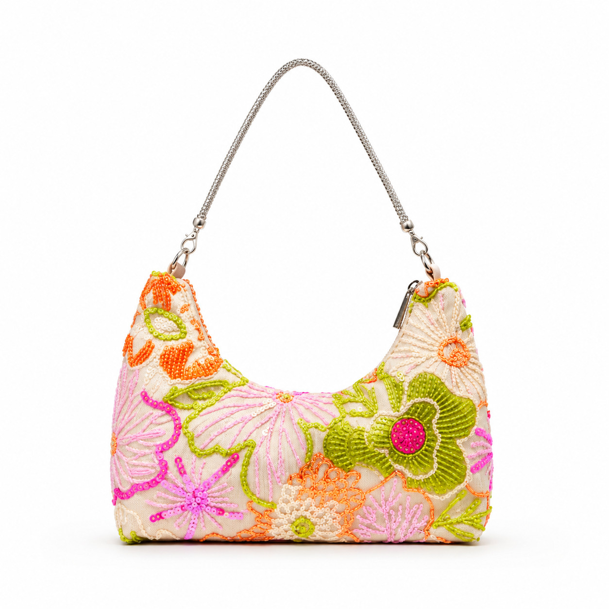 Women’s Sparkling Sequin Floral Shoulder Bag Clutch Bridal Wedding Prom Handbag