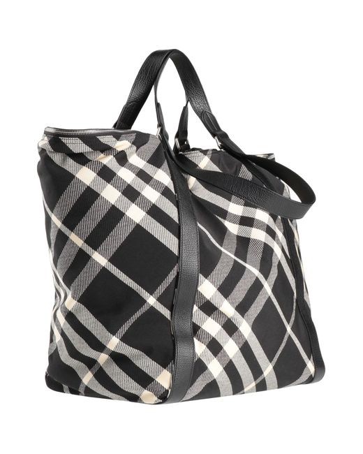 Authentic NEW BURBERRY UNI Black / Cream Medium FIELD Check Travel Tote Bag