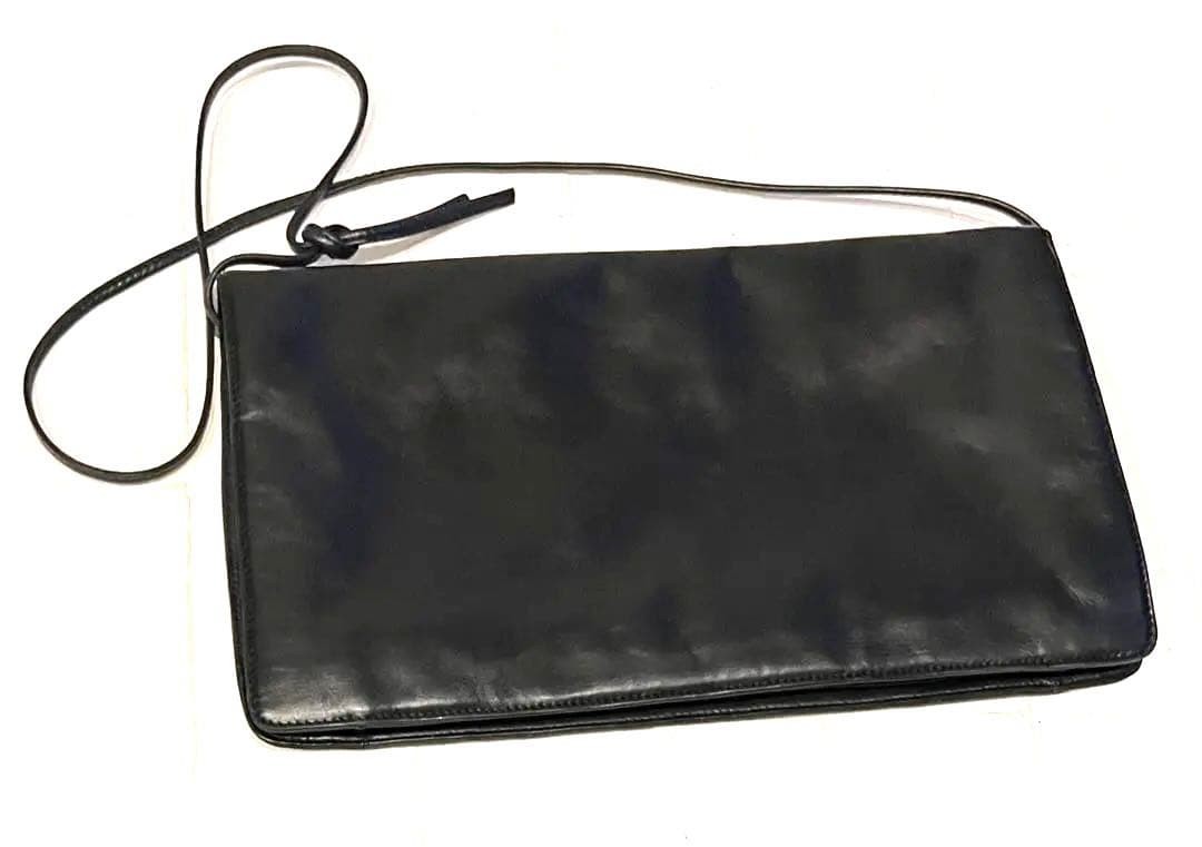 LOEWE Vintage Nappa Leather Shoulder Handbag Black Womens Strap 100cm Accessorie