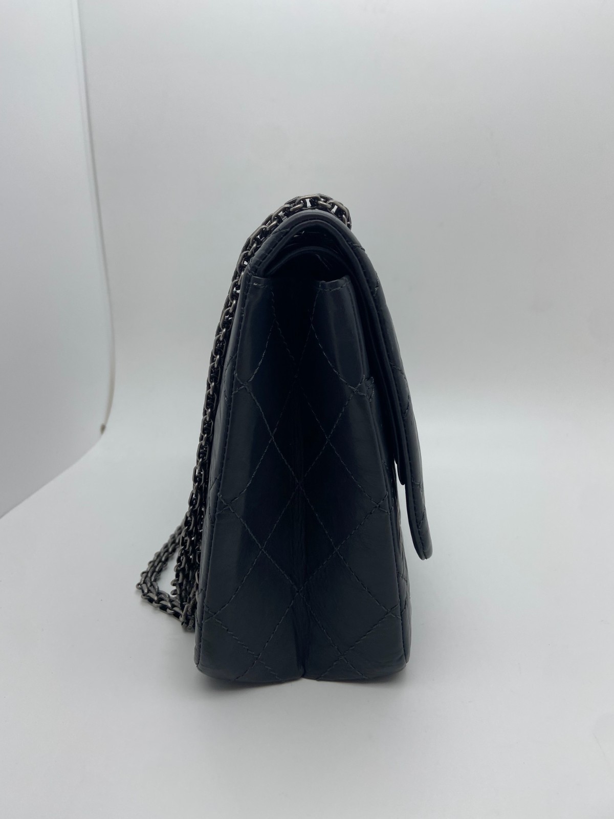 Chanel 2.55 Reissue Dark Gray Aged Calfskin Ruthenium Tone HW Crossbody